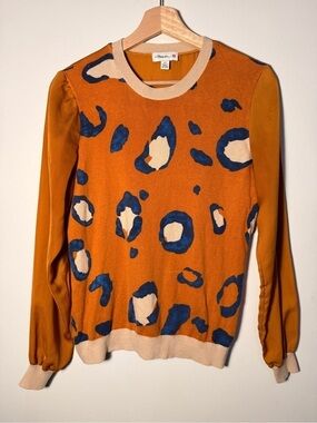 3.1 Phillip Lim for Target Rust Orange Blue Cream Animal Print Crewneck Sweater